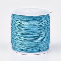 Dark Turquoise Nylon Thread, Nylon Jewelry Cord for Custom Woven Jewelry Making, Dark Turquoise, 0.8mm, about 49.21 yards(45m)/roll
