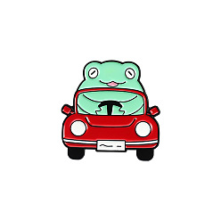 XZ3950 Cute Frog Animal Brooch Pin Mini Car Swim Ring Enamel Badge