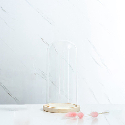 Прозрачный Стеклянный купол, декоративная витрина, колокол баночка террариум с деревянной основой, для подарка своими руками сохраненного цветка, прозрачные, 120x260 мм