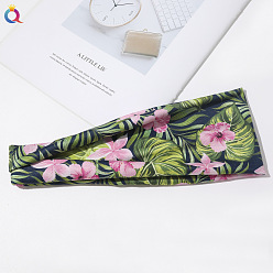 Hairband Style - Orchid Hairband - Navy Blue Q35 Printed Wide Headband Yoga Sweatband Athletic Hair Band for Women