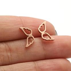 672 rose gold Earrings Girls Cute Spring Summer Butterfly Wings Heart Pattern Personality Earrings