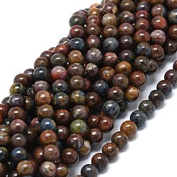 Pietersite Natural Pietersite Beads Strands, Round, 6~6.5mm, Hole: 0.8mm, about 66pcs/strand, 15.55 inch(39.5cm)