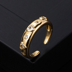 Love and care Adjustable Copper Plated Gold Color Ring with Simple Zodiac Design - Stylish