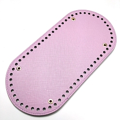 Pearl Pink PU Leahter Knitting Crochet Bags Bottom, Oval, Bag Shaper Base Replacement Accessaries, Pearl Pink, 25x12cm, Hole: 5mm