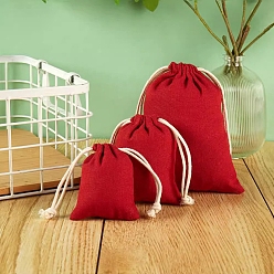 Красный Мешочки для упаковки ткани, шнурок сумки, красные, 9x7 см
