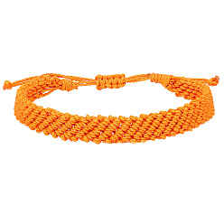 7 orange Multi-colored minimalist waxed thread braided bracelet for daily wear.