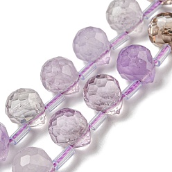 Ametrine Natural Ametrine Beads Strands, Faceted, Top Drilled, Teardrop, 10x8mm, Hole: 1mm, about 38pcs/strand, 15.55~16.142''(39.5~41cm)