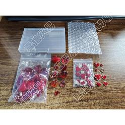 Red ARRICRAFT 68Pcs 17 Style Heart Pendants Kit DIY Jewelry Making, Including Alloy Enamel & Glass & Lampwork & Resin & Acrylic Pendants, Red, 4pcs/style