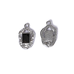 Другие Подвески из эмали и сплава, платина, прямоугольные, 20.5x13 мм, отверстие : 2 мм