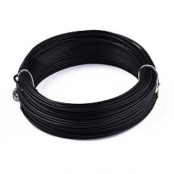 Черный Круглая алюминиевая проволока с резиновым покрытием, гибкая металлическая проволока, для изготовления кукол скелет поделки поделки, чёрные, 12 датчик, 2 мм, 30 м / рулон