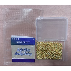 Real 18K Gold Plated Brass Beads, Long-plating, Round, Real 18K Gold Plated, 3.8x3.2mm, Hole: 2mm, 300pcs/box