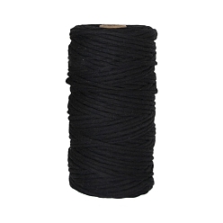 Negro Cordón de macramé de algodón de 1 capas de 100 m, cuerda de algodón retorcida de macramé, para colgar en la pared, diy artesanía, negro, 3 mm, aproximadamente 109.36 yardas (100 m) / rollo