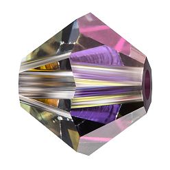 00030 299 Volcano Хрустальные бусины preciosa®, чешский хрусталь, биконус(451 69 302 рондель), 00030 299 вулкан, 4 мм, отверстие : 0.8 мм