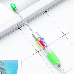 Pale Green Plastic Ball-Point Pen, Beadable Pen, for DIY Personalized Pen with Jewelry Beads, Pale Green, 149x14mm