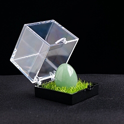 Aventurine Natural  Aventurine Healing Egg Mineral Specimen Box, Reiki Raw Stone for Energy Balancing Meditation Therapy, 20x17mm