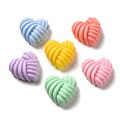 Mixed Color Valentine's Day Opaque Cartoon Resin Decoden Cabochons, Knitted Heart, Mixed Color, 19.5x20x8mm