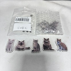 (52) Непрозрачная лаванда 10шт 5 стили печатных акриловых подвесок, форма кошки, разноцветные, 39~40x19~34x3 мм, отверстие : 2 мм, 2 шт / стиль