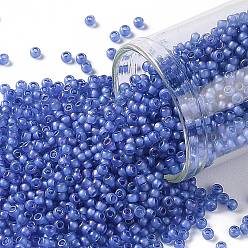 (934F) Frosted Purple Lined Light Sapphire Круглые бусины toho, японский бисер, (934 f) матовый светлый сапфир с фиолетовой подкладкой, 11/0, 2.2 мм, отверстие : 0.8 мм, Около 1110 шт / 10 г