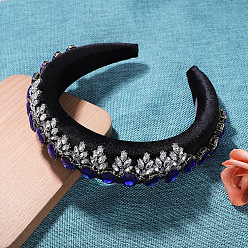 Blue Diamond Luxury Rhinestone Headband for Women, Elegant and Versatile Hair Accessory