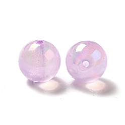 Pearl Pink Acrylic Beads, AB Color Plated, Raound, Pearl Pink, 19.5mm, Hole: 3mm, about 109pcs/500g
