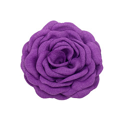 Dark Orchid Satin Fabric Handmade 3D Camerlia Flower, DIY Ornament Accessories for Shoes Hats Clothes, Dark Orchid, 80mm