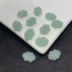 Medium Aquamarine Transparent Czech Glass Beads, Auspicious Cloud, Medium Aquamarine, 13x9mm
