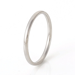 Stainless Steel Color 201 Stainless Steel Plain Band Rings, Stainless Steel Color, US Size 6(16.5mm), 1.5mm