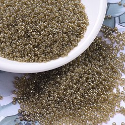 (RR2372) Прозрачный Шафрановый Блеск Миюки круглые бусины рокайль, японский бисер, 15/0, (rr 2372) прозрачный шафрановый глянец, 1.5 мм, отверстие : 0.7 мм, Около 21111 шт / 10 г