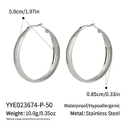 Серебро Серьги из 304 нержавеющей стали, серебряные, 50x8.5 мм