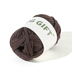Coconut Brown Polyester Cloth Yarn, For Hand Knitting Thick Thread, Crochet Cloth Yarn, Coconut Brown, 5mm, about 32.81 Yards(30m)/Skein
