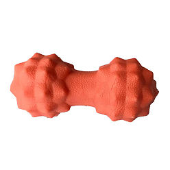 Оранжево-Красный Tpr массажный шарик с арахисом, массажный роликовый мяч для двойного лакросса, для массажа мышц глубоких тканей, оранжево-красный, 65 мм