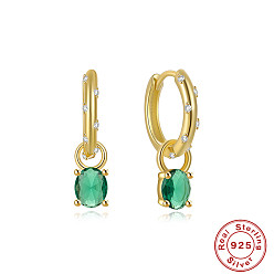 Golden egg-shaped green diamond Стильные s925 серебряные серьги с яркими бриллиантами cz и цирконием с дизайнерским смыслом