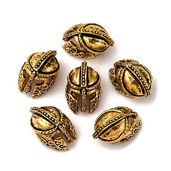Античное Золото Сплавочные овальные бусины тибетского стиля , очарование шлема гладиатора, античное золото , 15x10x9 мм, отверстие : 2 мм
