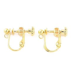 Real 18K Gold Plated 316 Stainless Steel Clip-on Earring Findings, Real 18K Gold Plated, 16x13x5mm, Hole: 1.5mm