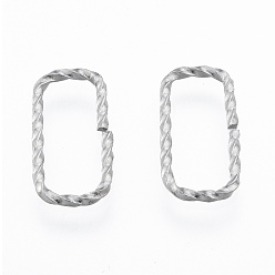 Stainless Steel Color 304 Stainless Steel Linking Ring, Quick Link Connectors, Twisted Rectangle, Stainless Steel Color, 16x8.5x1.5mm, Inner Diameter: 5.5x14mm