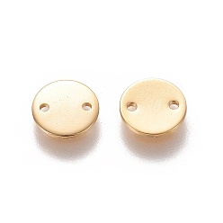 Golden 304 Stainless Steel Links connectors, Flat Round, Golden, 8x0.8mm, Hole: 1mm