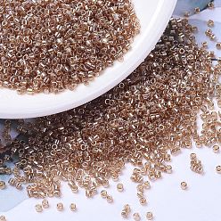 (DB1221) Прозрачный Блеск Календулы Бусины miyuki delica, цилиндр, японский бисер, 11/0, (дБ 1221) прозрачный бархатный блеск, 1.3x1.6 мм, отверстие : 0.8 мм, Около 2000 шт / 10 г