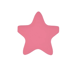 Flamingo Star Silicone Beads, Chewing Beads For Teethers, DIY Nursing Necklaces Making, Flamingo, 35x35mm