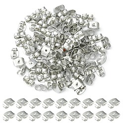 Платина Орехи железа уха, спинки фрикционных серег для сережек-гвоздиков, платина, 6x4x3 мм, отверстие : 0.5 мм