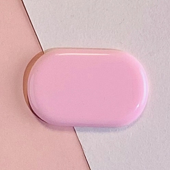 Pearl Pink Plastic Snap Hair Clip Finding, Oval, Pearl Pink, 43x28mm