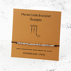 Scorpio Zodiac Bracelets with Morse Code & Constellation Paper Card - 12 Astrology Signs