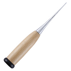 BurlyWood Awl Pricker Sewing Tool, Hole Maker Tool, with Wood Handle, for Punch Sewing Stitching Leather Craft, BurlyWood, 12.4cm