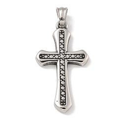 Античное Серебро 304 подвески из нержавеющей стали, крест очарование, античное серебро, 38.7x21x3 мм, отверстие : 5.5 мм