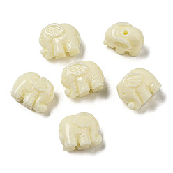 Pale Goldenrod Opaque Resin Animal Beads, Elephant, Pale Goldenrod, 8x10.5x6.8mm, Hole: 1mm