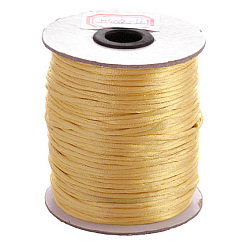 Wheat Nylon Cord, Satin Rattail Cord, for Beading Jewelry Making, Chinese Knotting, Wheat, 2mm, about 50yards/roll(150 feet/roll)