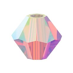 70040 20000 Indian Pink AB 2x Хрустальные бусины preciosa®, чешский хрусталь, биконус(451 69 302 рондель), 70040 20000 индийский розовый ab 2x, 4 мм, отверстие : 0.8 мм