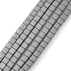 Black AB non-magnetic Synthetic Hematite Beads, Cube, Black, AB non-magnetic