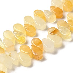 Topaz Jade Natural Topaz Jade Beads Strands, Teardrop, Top Drilled, 9~10x5~5.5x3.5~4mm, Hole: 0.7mm, about 40~48pcs/strand, 7.09~7.28''(18~18.5cm).
