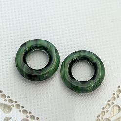 Sea Green Czech Glass Beads, No Hole, Donut, Sea Green, 14mm