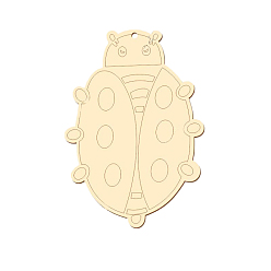 Antique White Unfinished Wooden Pendant Decorations, Wall Decorations, with Rope, Ladybug, Antique White, 9x6.3x0.25cm, Hole: 3mm, 10pcs/set